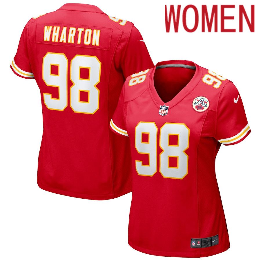 Women Kansas City Chiefs #98 Tershawn Wharton Nike Red Game NFL Jersey